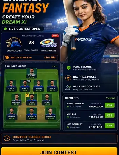 Come (Come Com) fantasy cricket & matchday visual 3